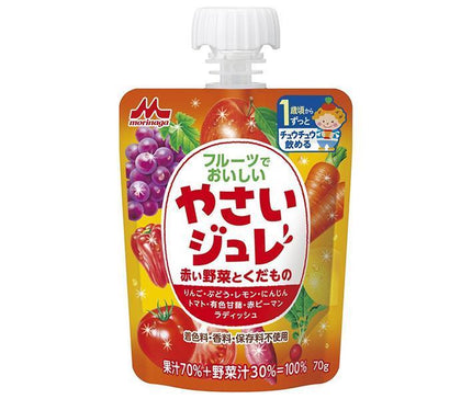 Morinaga Milk Vegetable Jelly Red Vegetables and Fruits 70g pouch x 36 pieces [Shipped in Japan]