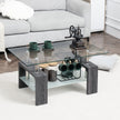 Sutton Rectangular Glass Coffee Table with Tempered Glass Top-Grey