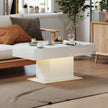 Halston Extendable Coffee Table with LED Lights and Hidden Storage-White