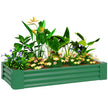 6 x 3 x 1ft Galvanized Raised Garden Bed, Reinforced Outdoor Planter Box with Open Bottom, Green