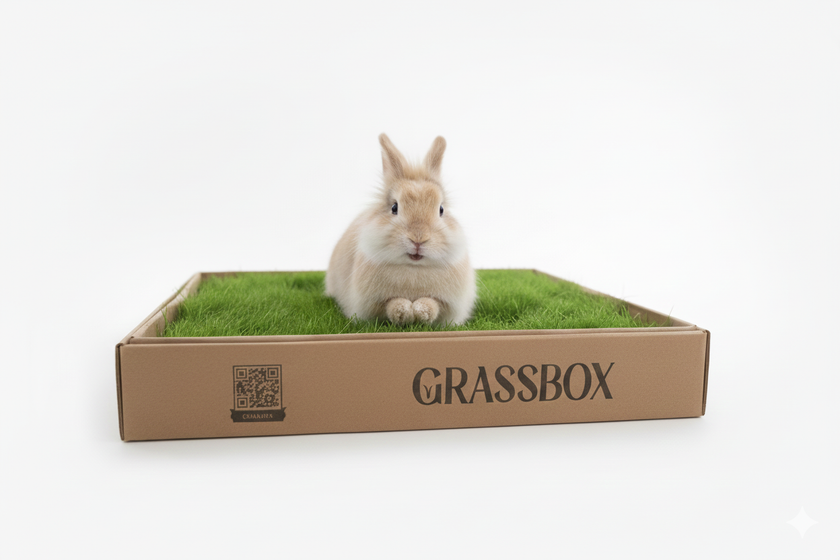 Real Grass Box for Rabbits – Natural Rabbit Potty Solution