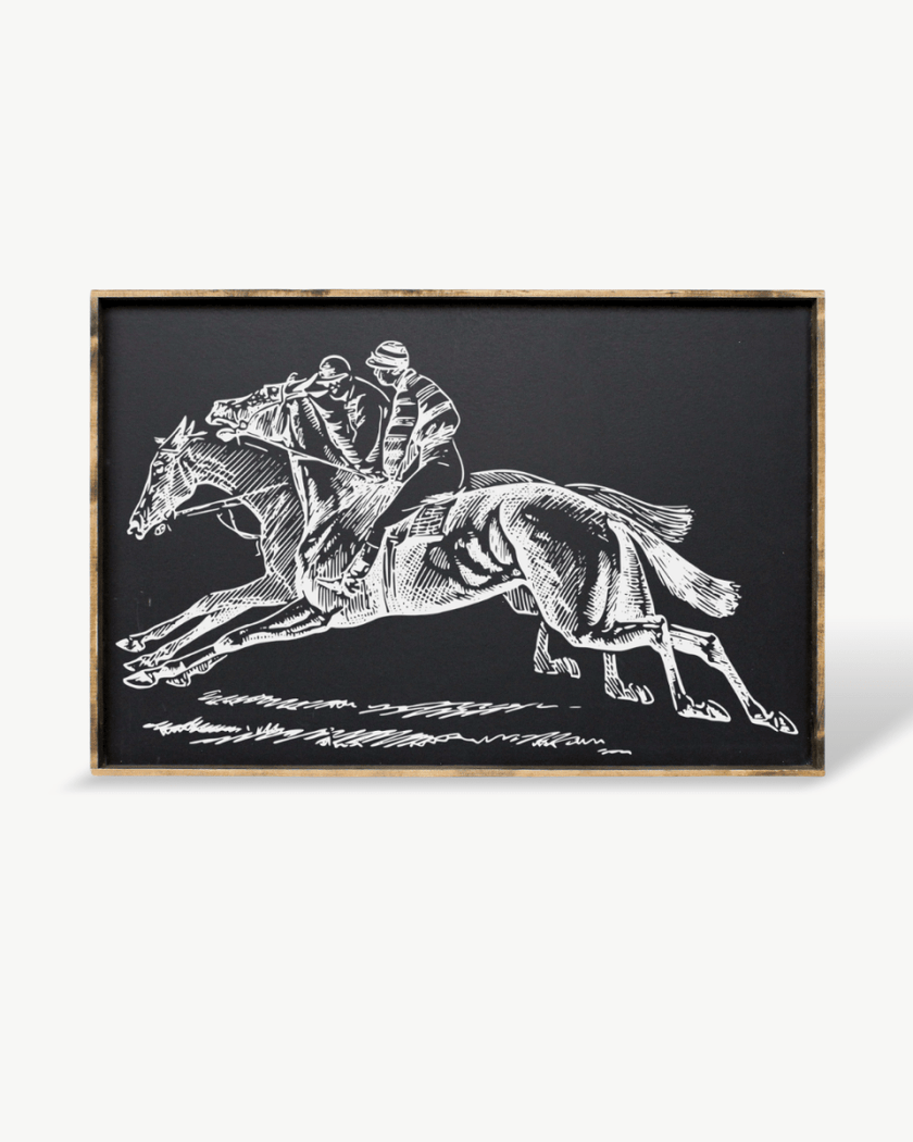 Racehorses Wood Sign