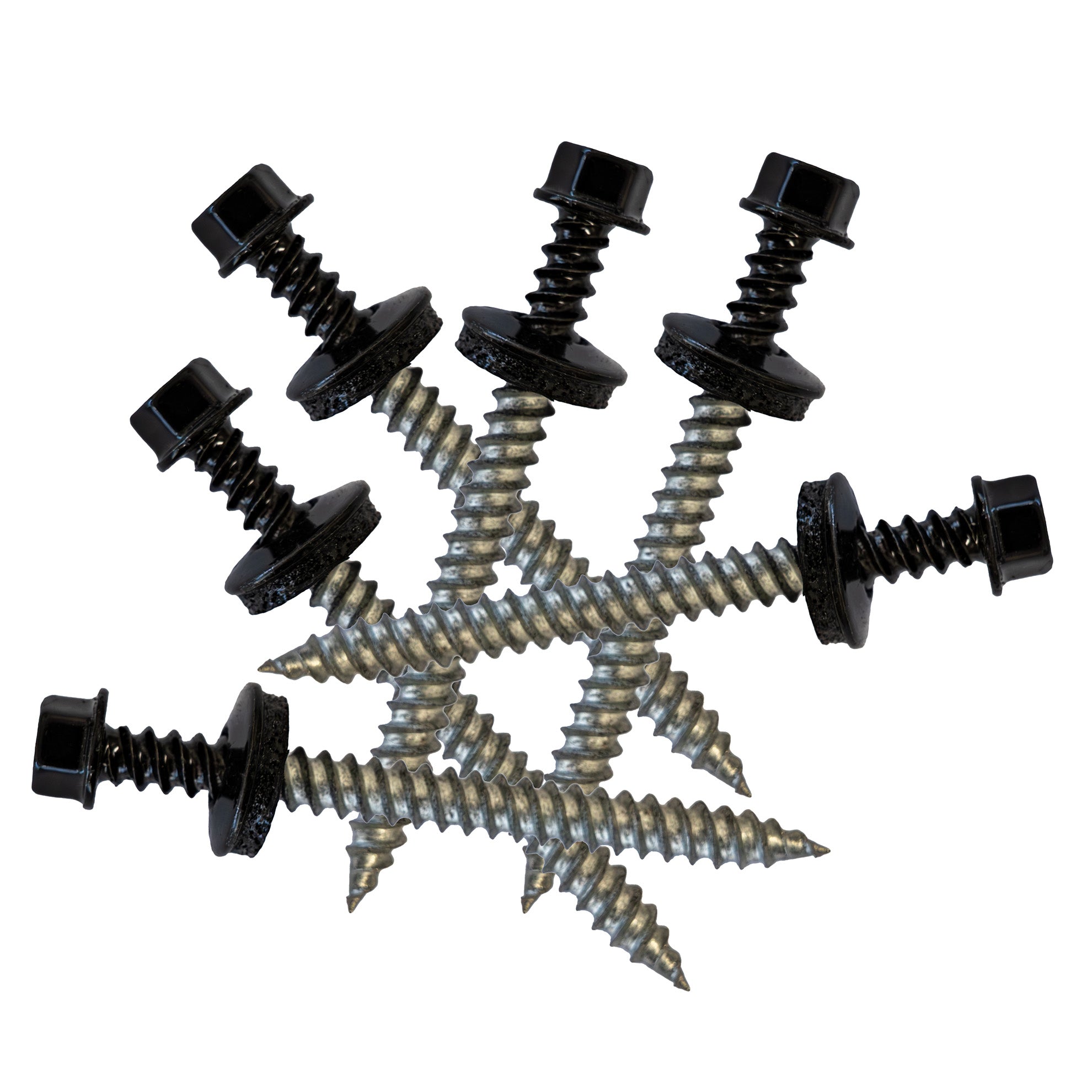 Black Hex Head Roof Metal Screw with Steel/Neoprene Washer, #9 X 2-in., 50/Pack