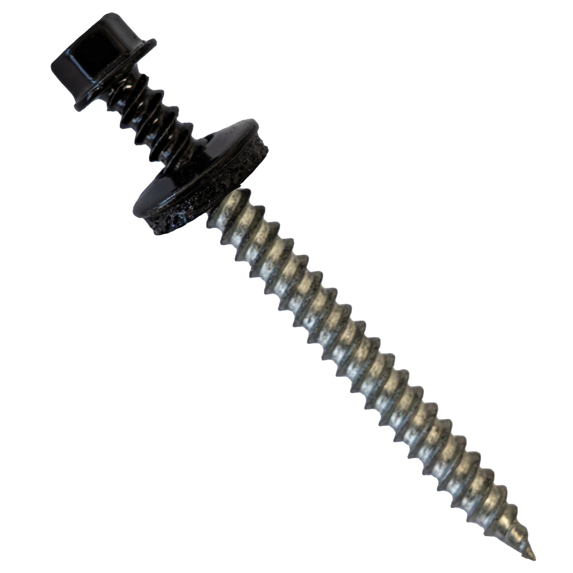 Black Hex Head Roof Metal Screw with Steel/Neoprene Washer, #9 X 2-in., 50/Pack