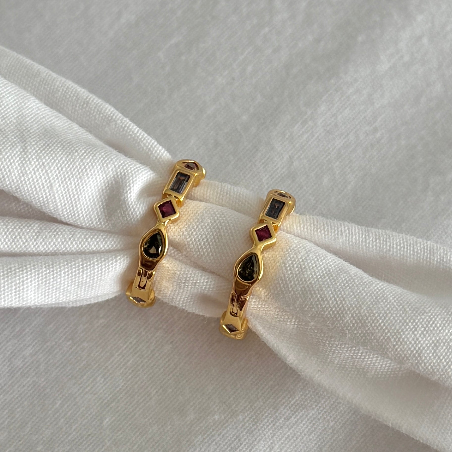 Raha Hoops- Multicoloured Zirconia