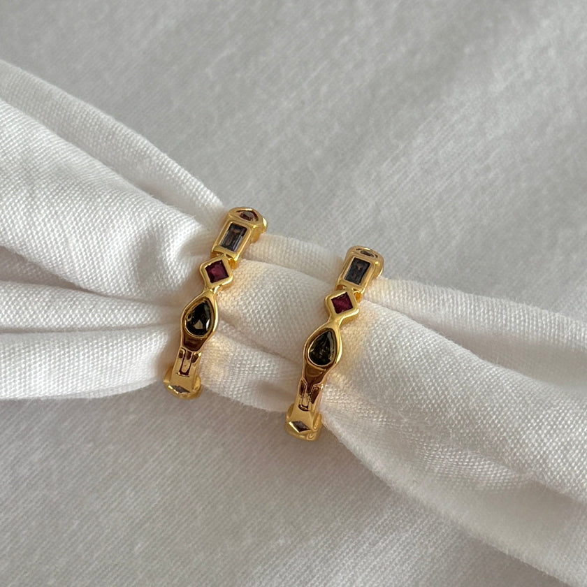 Raha Hoops- Multicoloured Zirconia
