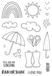 Creative Expressions Jane's Doodles Rain or Shine 4 in x 6 in Clear Stamp Set