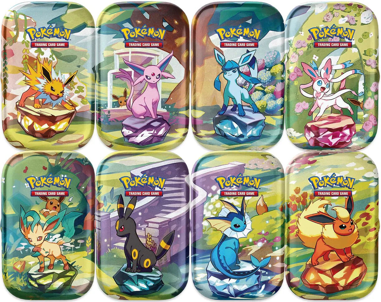 Pokémon TCG: Scarlet & Violet - Prismatic Evolutions - Mini Tin - Display (8 Tins)