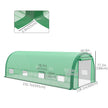 Outsunny 19.5'x10'x6.5' Upgraded Tunnel Greenhouse Mesh Door Windows 15 Plant Labels Gloves Green