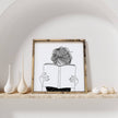 Girl Reading Wood Sign