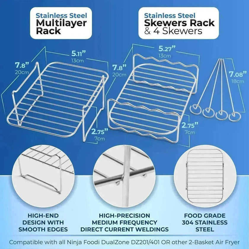 Rectangular Four-corner G-shaped BBQ Sticks Double Layer Stainless Steel Barbecue Grill Cross-border Foreign Trade