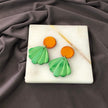 Seashell Drop Statement Earrings, Post or Clip On – 