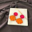 Seashell Drop Statement Earrings, Post or Clip On – 