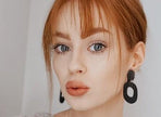 Open Oval Hoop Statement Earrings, Post or Clip On – 