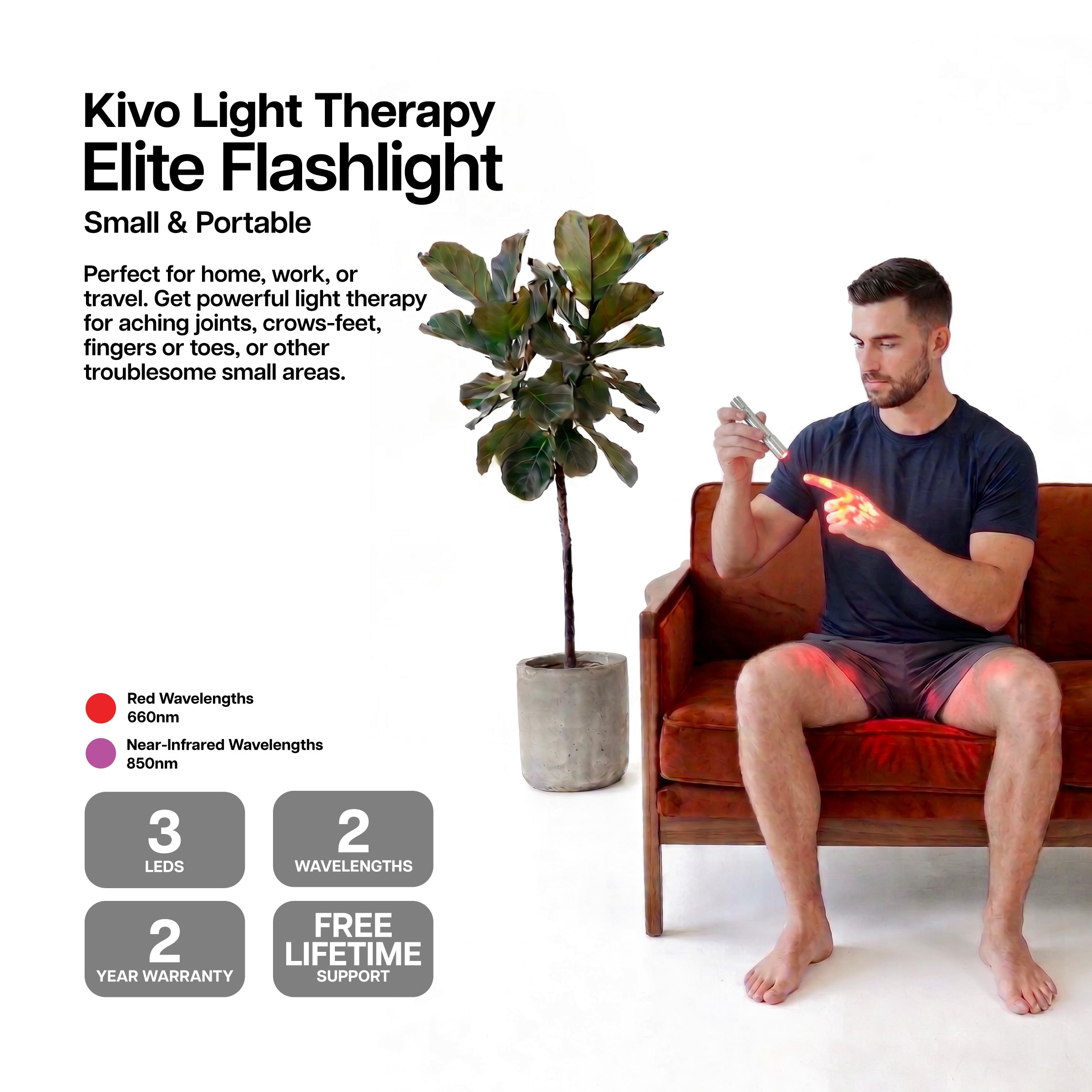 Kivo Elite Red Light Therapy Flashlight