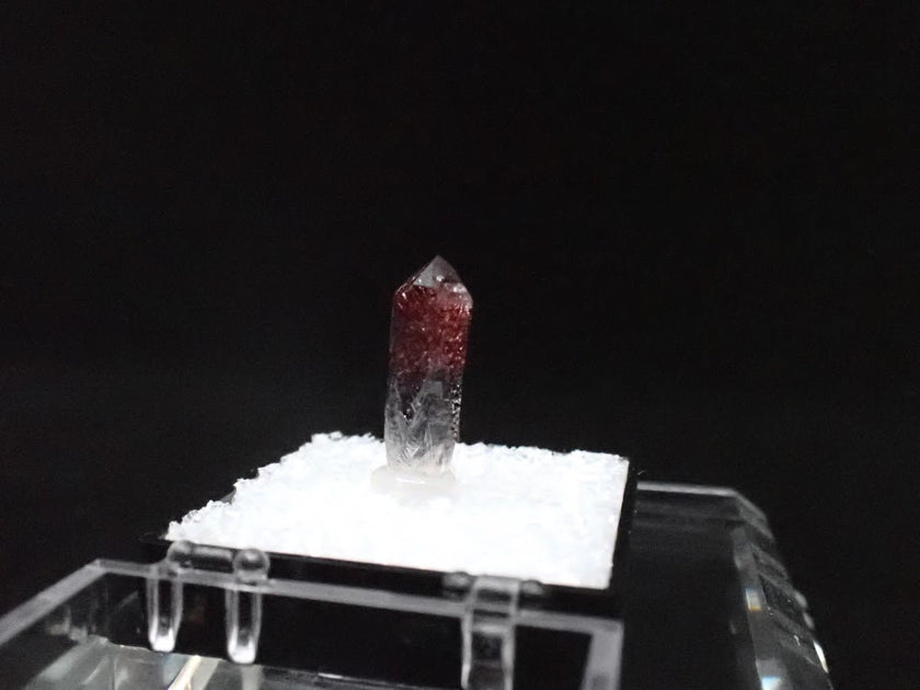 Red Phantom Quartz with Hematite Inclusions – High Clarity Crystal Specimen (19mm)