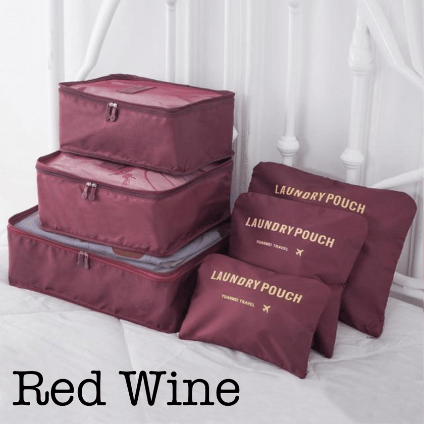6-Piece Travel Organizer Set — Packing Cubes & Pouches for Luggage