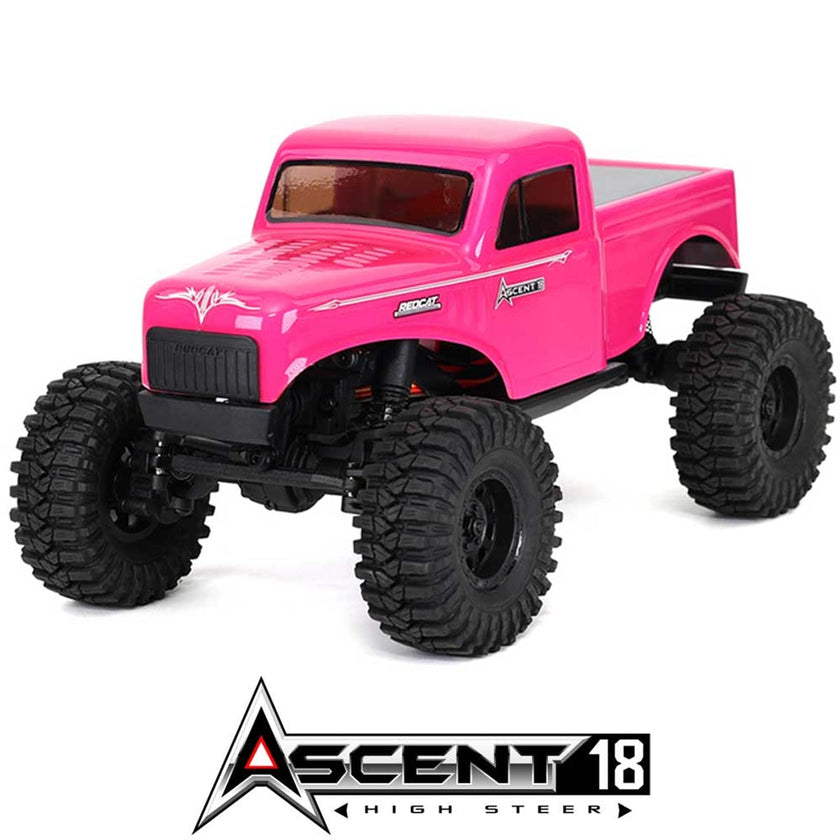 Redcat Ascent-18 High Steer 1/18 Scale RC RTR Rock Crawler - Pink