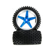 Redcat Pre-Mounted 1/10th Buggy Rear Tires and Wheels (Blue/Chrome)(1pr)