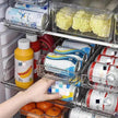 Refrigerator Beverage Storage Box Double-layer Self-rolling Kitchen Storage Rack