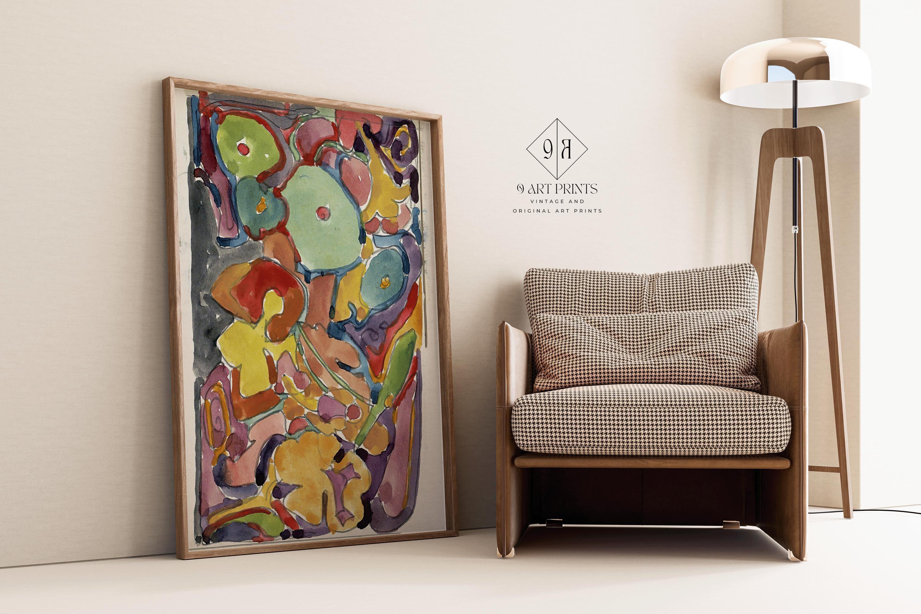 Reijer Stolk ‚Äì Vivid Floral Abstraction (c. 1916) | Expressive Modernist Watercolor (available handframed or unframed)