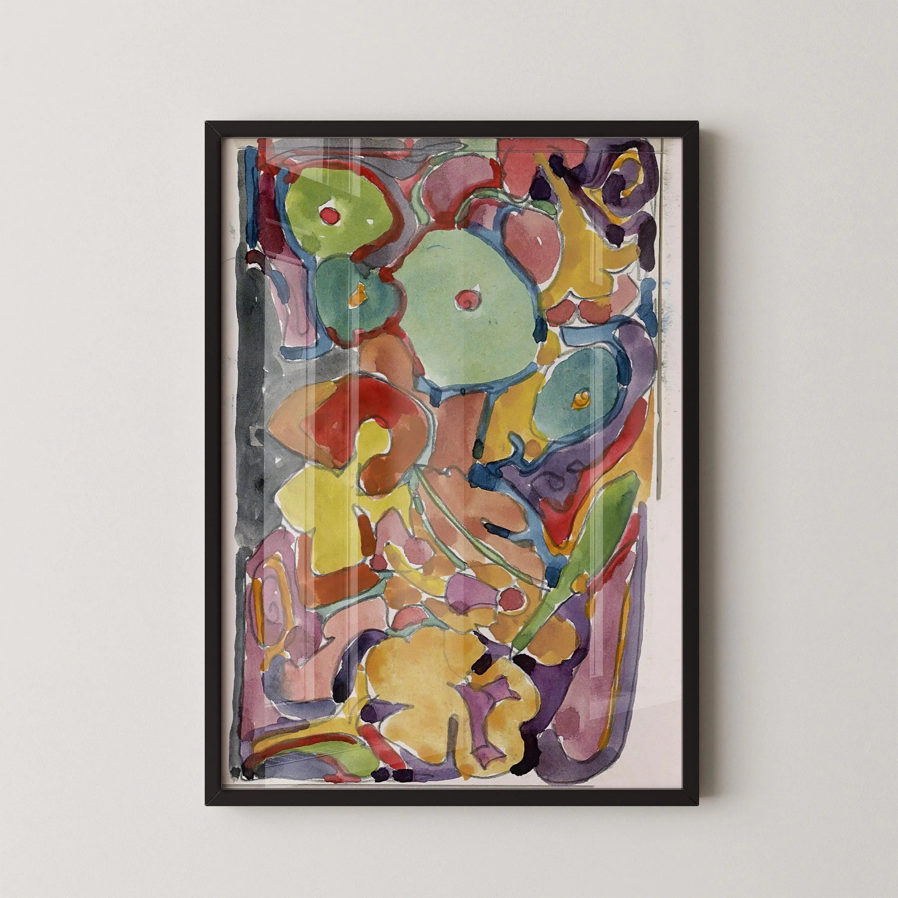 Reijer Stolk ‚Äì Vivid Floral Abstraction (c. 1916) | Expressive Modernist Watercolor (available handframed or unframed)