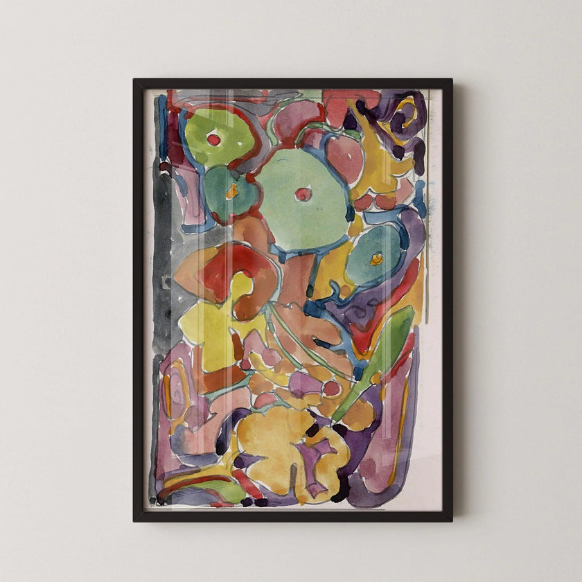 Reijer Stolk ‚Äì Vivid Floral Abstraction (c. 1916) | Expressive Modernist Watercolor (available handframed or unframed)