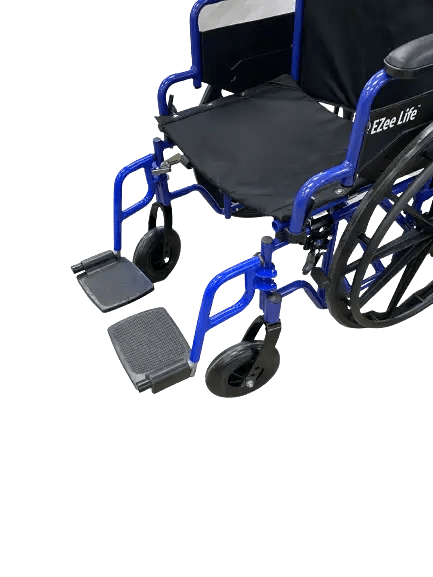 Replacement footrest for wheelchair - Aluminum in Blue