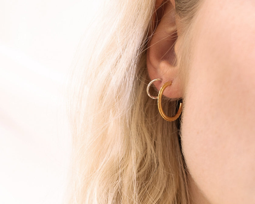 boucles d'oreilles anneaux avec perles