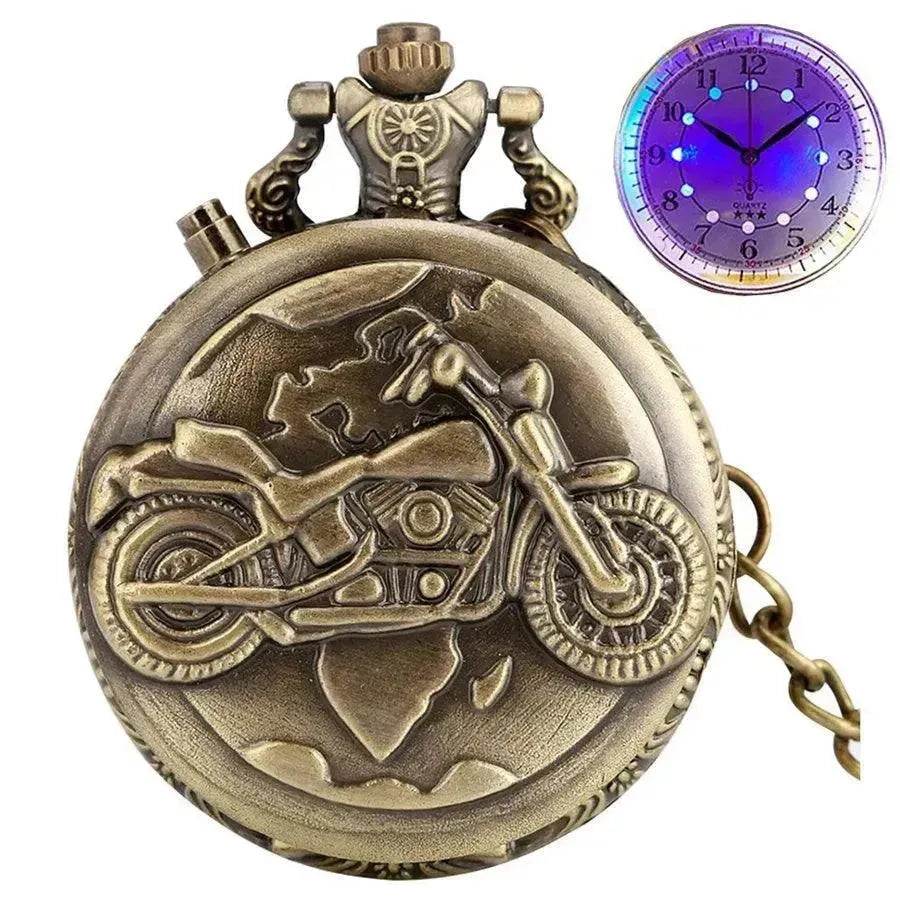 Retro LED Motorcycle Design Pendant Quartz Clock