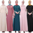 Retro slim Arab  women's Embroidered Abaya dress