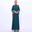Retro slim Arab  women's Embroidered Abaya dress