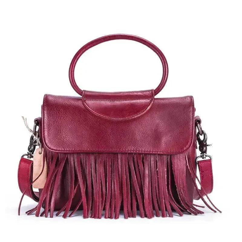 Retro women's messenger Cattle Leather Handbag