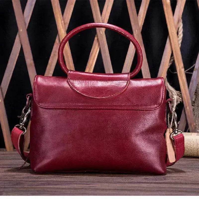 Retro women's messenger Cattle Leather Handbag