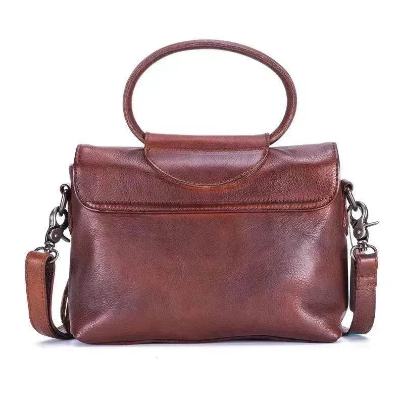 Retro women's messenger Cattle Leather Handbag
