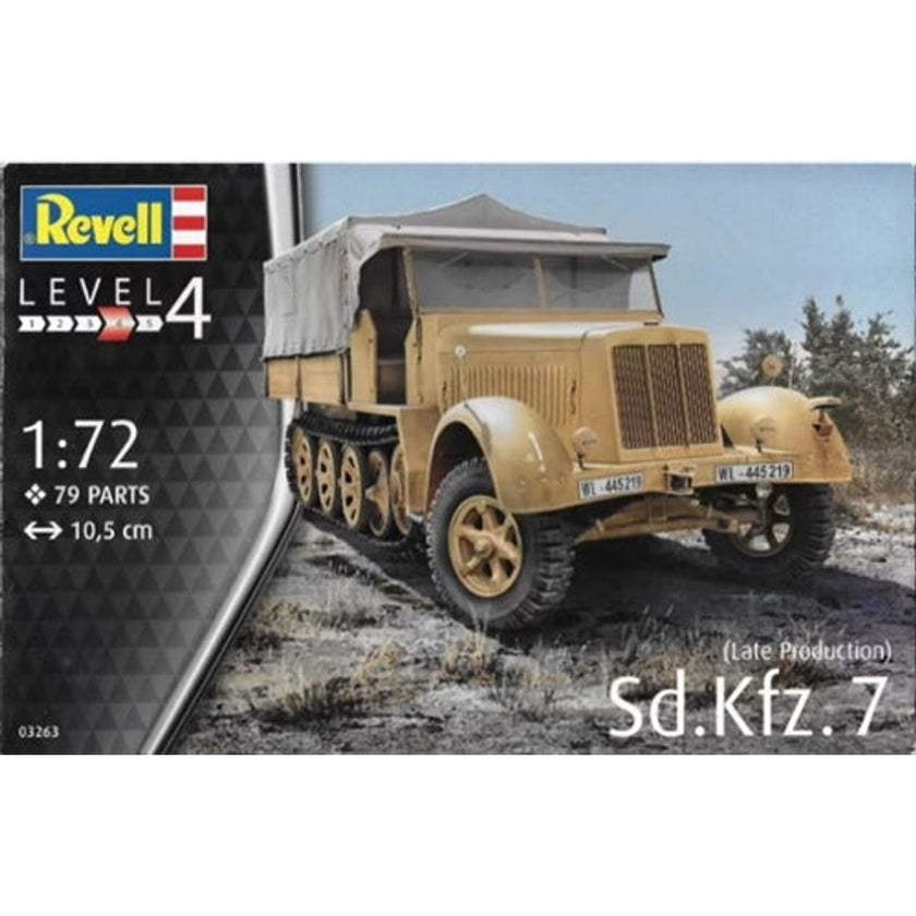 Revell Germany 03263 Sd.Kfz.7 Late Production 1/72 Plastic Model Kit (Level 4) NIB