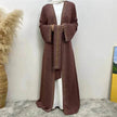 Rhinestone Lace-up Cardigan Abaya Dress for Arab Dubai Turkey Middle East Women