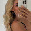 Ribbed Chunky Hoops- Silver