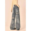 Ripped Jeans Women Loose Straight Wide Leg Oversized Trousers