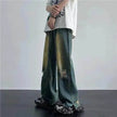 Ripped Retro Blue Contrast Color Jeans