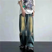 Ripped Retro Blue Contrast Color Jeans