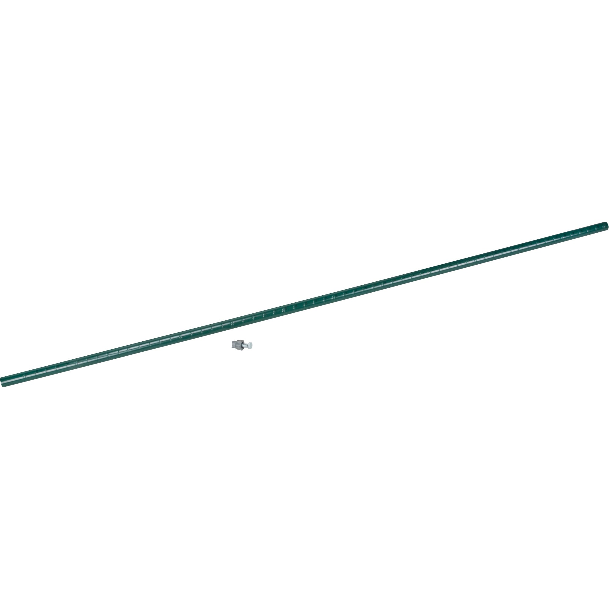 Poteau de rayonnage en fil métallique à revêtement époxy vert haute résistance.