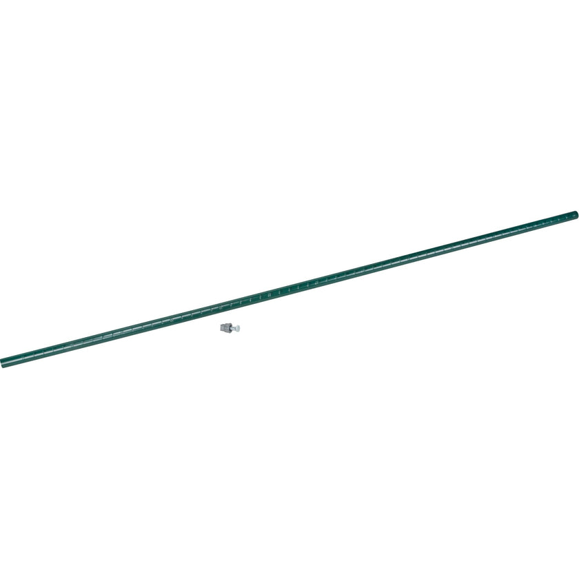 Poteau de rayonnage en fil métallique à revêtement époxy vert haute résistance.