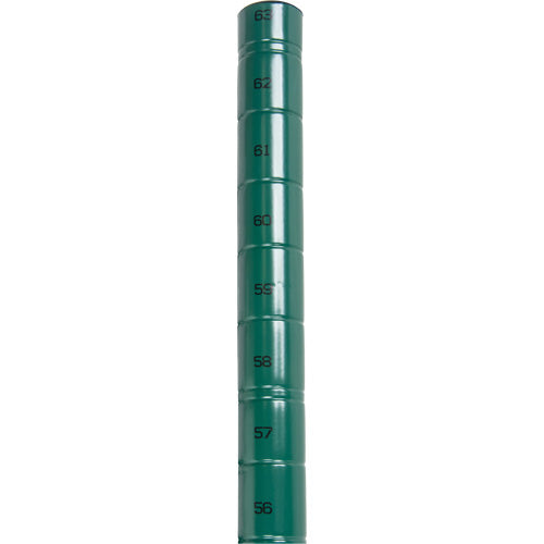 Poteau de rayonnage en fil métallique à revêtement époxy vert haute résistance.