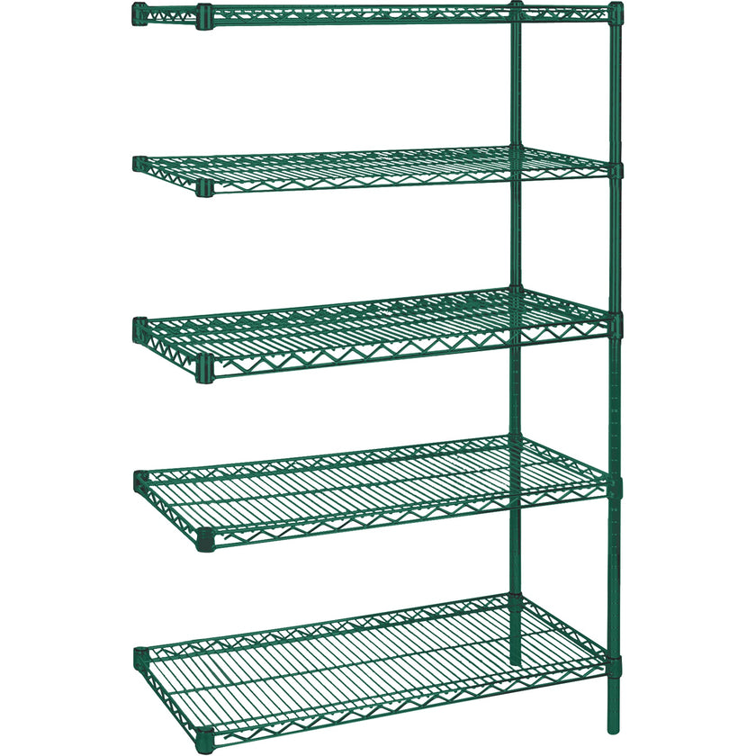 Heavy-Duty Green Epoxy Finish Wire Shelving