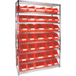 Heavy-Duty Wire Shelving Unit with Storage Bins, 8 Tiers, 48