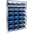 Étagère à grillage robuste avec bacs de rangement, 8 niveaux, 122 cm L x 188 cm H x 46 cm P