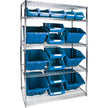 Heavy-Duty Wire Shelving Unit with Storage Bins, 5 Tiers, 48