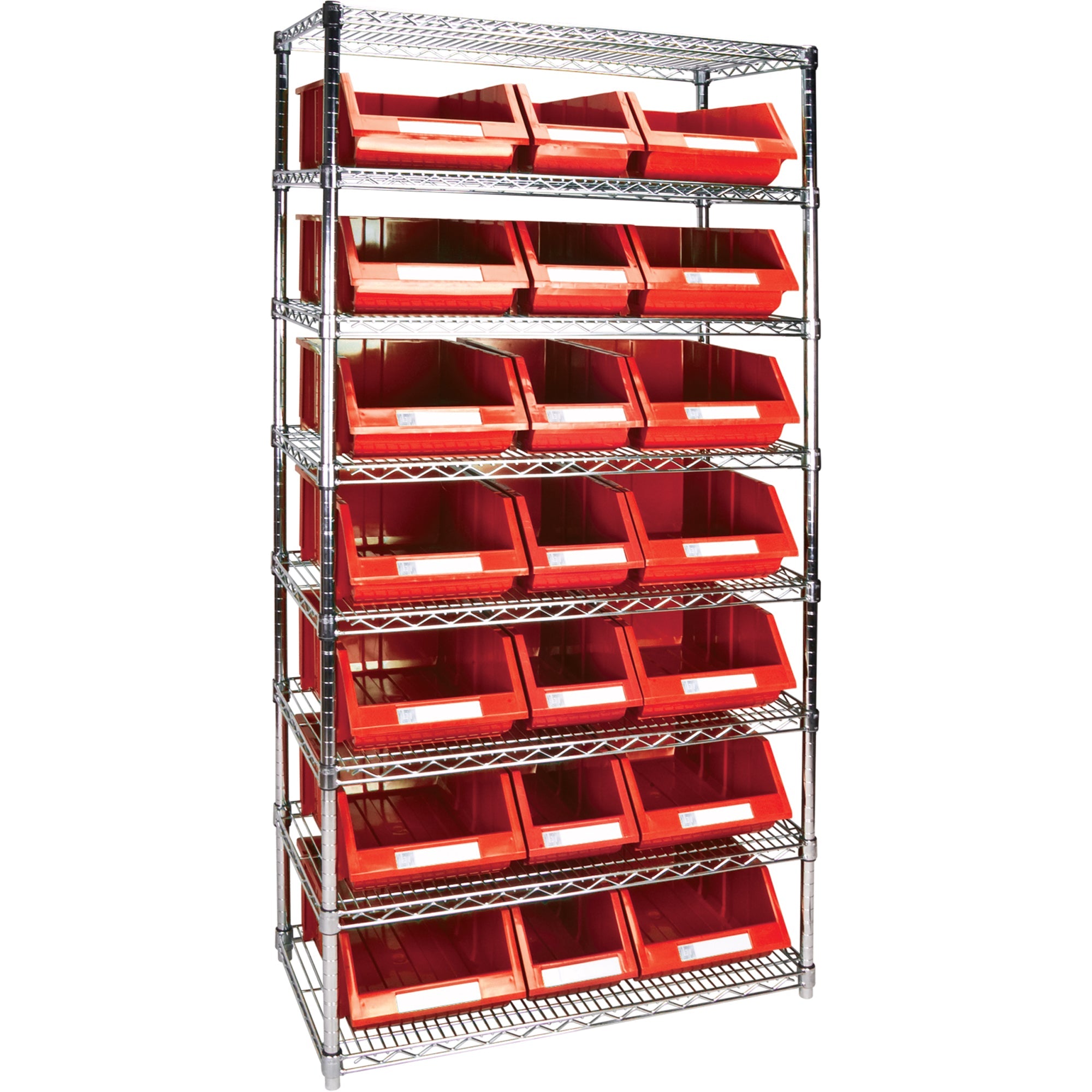 Étagère à rayonnages en fil métallique robuste avec bacs de rangement, 8 niveaux, 91 cm L x 188 cm H x 46 cm P