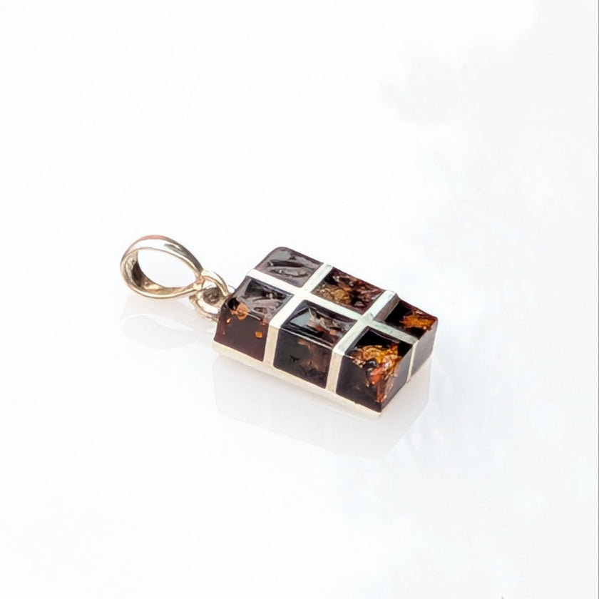 Golden Axis Pendant | Sterling Silver Baltic Amber | Tears of the Sun